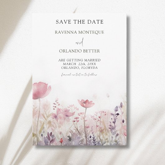 Rustieke Gedempte Winter Wilde Bloemenweide Bruilo Save The Date