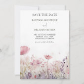 Rustieke Gedempte Winter Wilde Bloemenweide Bruilo Save The Date (Voorkant)