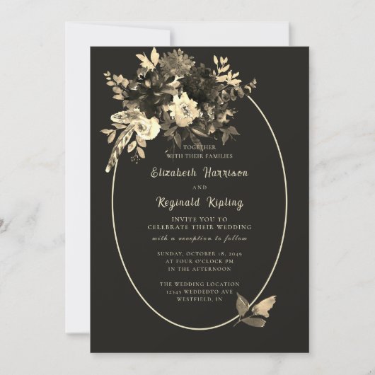 Rustieke gedroogde Bloemen Elegante Bruine Fall We Kaart (Voorkant)