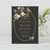 Rustieke gedroogde Bloemen Elegante Bruine Fall We Kaart (Staand voorkant)