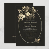 Rustieke gedroogde Bloemen Elegante Bruine Fall We Kaart (Voorkant / Achterkant)