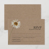 Rustieke gedroogde zonnebloem Kraft bruiloft RSVP Kaartje (Voorkant / Achterkant)