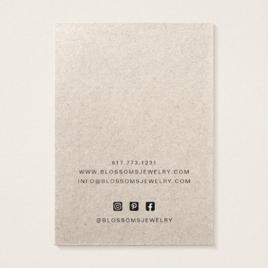 Rustieke Gedrukte Kraftpapier Ketting Display Kaar Visitekaartje (Achterkant)