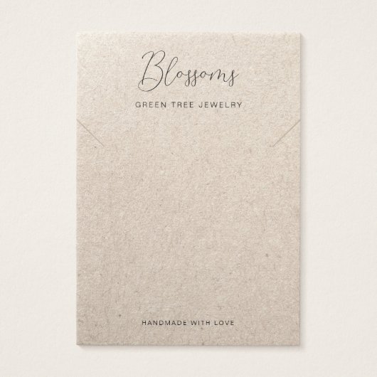 Rustieke Gedrukte Kraftpapier Ketting Display Kaar Visitekaartje (Voorkant)
