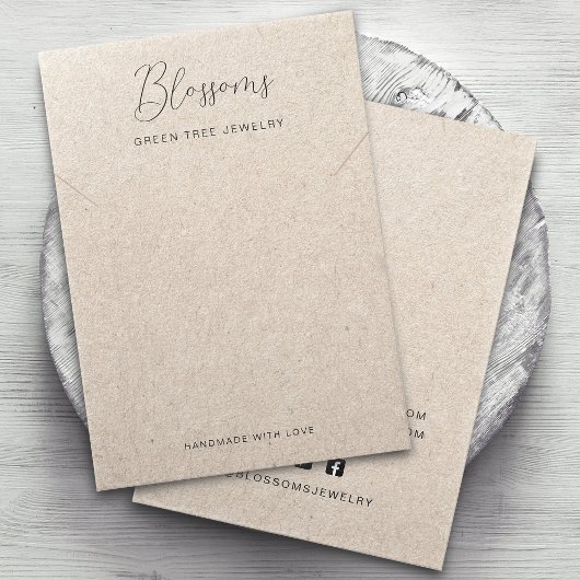 Rustieke Gedrukte Kraftpapier Ketting Display Kaar Visitekaartje