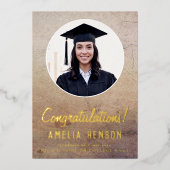 Rustieke Gefeliciteerd Afstuderen 2 Foto Afstudere Folie Feestdagenkaart (Voorkant)