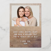 Rustieke Gefeliciteerd Afstuderen 2 Foto Afstudere Folie Feestdagenkaart (Achterkant)