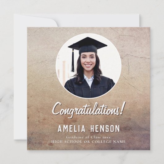 Rustieke Gefeliciteerd Afstuderen 2 Foto Afstudere Kaart (Voorkant)