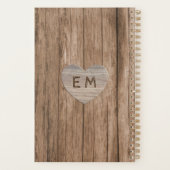 Rustieke Gegraveerde Hart Trouwfeest Bruidsjurk Sh Planner (Achterkant)