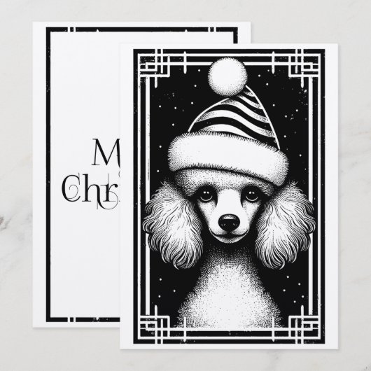 rustieke geïnspireerde poedel kerst Kaart (Voorkant / Achterkant)