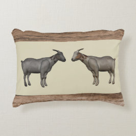 Rustieke geiten en houtnerf accentkussen accent kussen