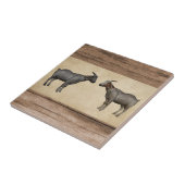 Rustieke geiten en houtnerf keramische Tegel Tegeltje (Zijkant)