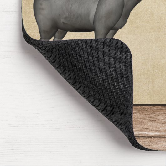 Rustieke geiten en houtnerf muismat (Hoek)