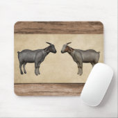 Rustieke geiten en houtnerf muismat (Met muis)