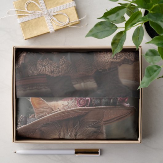  rustieke geklede kat decoupage tissuepapier (Geschenk)