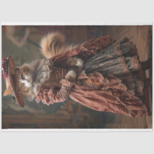 rustieke geklede kat decoupage tissuepapier