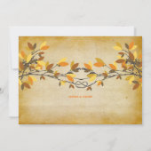 rustieke geknoopte liefdesbomen herfstbruiloft kaart (Achterkant)