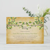 rustieke geknoopte liefdesboom zomer bruiloft kaart (Staand voorkant)