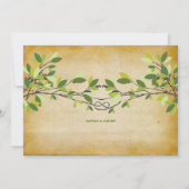 rustieke geknoopte liefdesboom zomer bruiloft kaart (Achterkant)