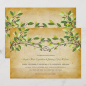 rustieke geknoopte liefdesboom zomer bruiloft kaart (Voorkant / Achterkant)