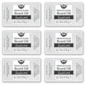 Rustieke gekraakte houten baard olie (met ingredië sticker (Voorkant)