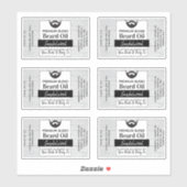 Rustieke gekraakte houten baard olie (met ingredië sticker (Vel)