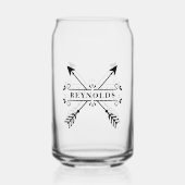 Rustieke gekruiste pijlen met naam ID615 Blikvorm Glas (Voorkant)