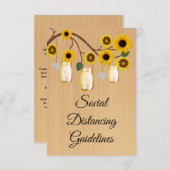 Rustieke Gele Bloemen Mason Jars Veiligheidsmaatre Informatiekaartje (Voorkant / Achterkant)