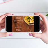 Rustieke gele bloemen parels Quinceanera schuur Kaart