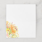 Rustieke Gele Bloemen Watercolor Bruiloft Plaatskaartje (Buitenkant ongevouwen)