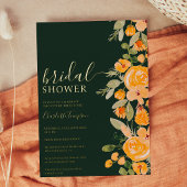 Rustieke gele bloemenwaterverf herfst vrijgezellen folie uitnodiging