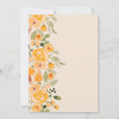 Rustieke gele bloemenwaterverf herfst vrijgezellen kaart (Achterkant)