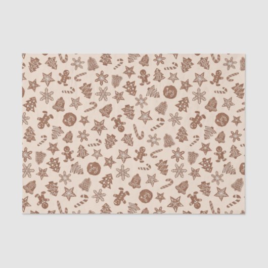 Rustieke gele kerstkoekjes patroon tissuepapier (Voorkant)