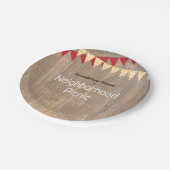 Rustieke Gele Plaid Buurt Picknick Papieren Bordje (Gekanteld)