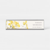 Rustieke Gele Waterverf Wildflower Boho Floral Bureau Naambordje (Voorkant)