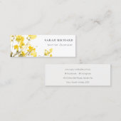 Rustieke Gele Waterverf Wildflower Boho Floral Mini Visitekaartje (Voorkant / Achterkant)