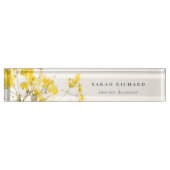 Rustieke Gele Waterverf Wildflower Boho Floral Naambordje (Voorkant)
