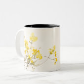 Rustieke Gele Waterverf Wildflower Boho Floral Tweekleurige Koffiemok (Voorkant links)