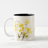 Rustieke Gele Waterverf Wildflower Boho Floral Tweekleurige Koffiemok (Links)