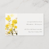 Rustieke Gele Waterverf Wildflower Boho Floral Visitekaartje (Achterkant)
