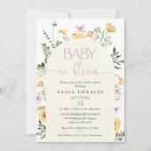 Rustieke Gele Wildflower Baby in Bloom Baby shower Kaart (Voorkant)