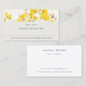 Rustieke Gele Wildflower Boho Bloemen Afspraak Visitekaartje (Voorkant / Achterkant)