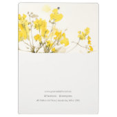 Rustieke Gele Wildflower Boho Bloemen Bedrijf Klembord (Achterkant)