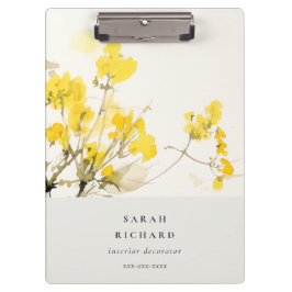 Rustieke Gele Wildflower Boho Bloemen Bedrijf Klembord