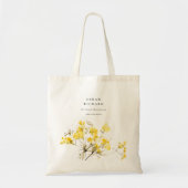 Rustieke Gele Wildflower Boho Bloemen Bedrijf Tote Bag (Voorkant)