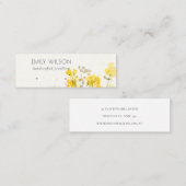 Rustieke Gele Wildflower Botanische Oorbel Display Mini Visitekaartje (Voorkant / Achterkant)