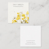 Rustieke Gele Wildflower Botanische Oorbel Display Vierkante Visitekaartje (Voorkant / Achterkant)