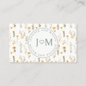 Rustieke gele wildflower bruiloft plaats kaarten plaatskaartje (Achterkant)