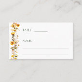 Rustieke gele wildflower bruiloft plaats kaarten plaatskaartje (Voorkant)