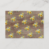 Rustieke gele zonnebloem Baby shower luier Raffle Informatiekaartje (Achterkant)